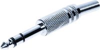 Tru Components 1559779 Jackplug 6.35 mm Stekker, droit Nombre de pôles : 3 Stéréo Argent 1 pièce(s)