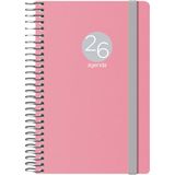 Dohe Memphis Weekplanner 2026, zakformaat (8,5 x 13 cm), zachte kunststof omslag, spiraalsluiting en elastiek, 12 maanden januari tot december, jaarplanner in het Spaans