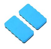 PARENCE.- Set van 2 magnetische sponzen voor leisteen/borstels voor droge of natte reiniging van de tafel - 2 stuks, magneetbord, zwart en wit bord, 11x5,7x2,2 cm - Kleur blauw