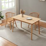 en.casa Eettafel Klijori 140x70x74 cm rubberhout naturel