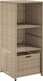vidaXL Tuinkast - 50x55x115 cm - Poly Rattan - Beige