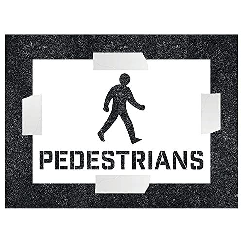 V Safety Voetgangers Met Pictogram Stencil - 600x400mm - 1.1mm Polypropyleen