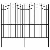 vidaXL Tuinhek Woerden met speerpunt zwart 240x175 cm staal