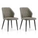 TUKAILAi Eetkamerstoelen, gestoffeerd, kunstleer, met ergonomische rugleuning en metalen poten, voor woonkamer, kantoor, receptie, lichtgrijs, 2 stuks