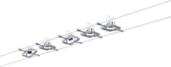 Paulmann Mac II Kabelsysteem - 5x GU5.3 Spots - Chroom (Mat) - Dimbaar
