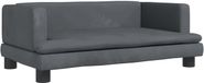 vidaXL Kinderbank 80x45x30 cm fluweel donkergrijs