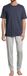 Schiesser Heren pyjama Night & Home Korte mouw Katoen Grijs/Donkerblauw Effen M
