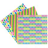 Baker Ross VC196 Neon bedrukt papier 90 g/m² - Set van 30, Neon patroon knutselpapier