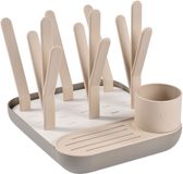 Béaba Forêt Flessenrek - Compact Afdruiprek voor 6 Grote Zuigflessen en Accessoires - Modulaire Takken voor Bekers en Borstkolfonderdelen - Afneembare Lekbak - Alles Opbergbaar in de Basis - Eco-Design - Clay