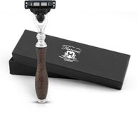 Haryali London 3 Edge Scheermes voor Mannen en Vrouwen - Metallic Lichaams- & Gezichtsscheermes - Luxe Scheermes voor Mannen - Herbruikbaar Scheermes - Antiek Kastanjebruin