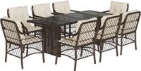vidaXL 9-delige Tuinset met Kussens Poly Rattan Bruin
