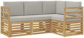 vidaXL - Outdoor - bank - set - 4 - pcs - White - and - Light grey - Polyester