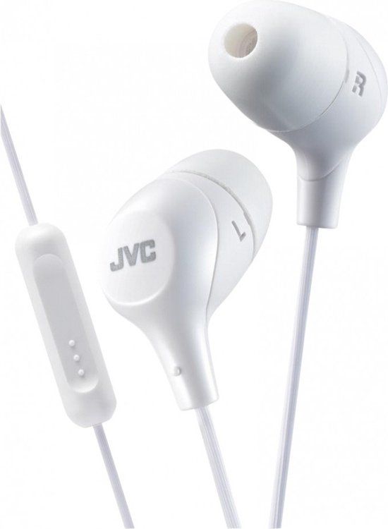 JVC HA-FX38M-W JVC Marshmallow Remote In-Ear Stereo Headphone White