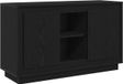 vidaXL Dressoir - Zwart - Eiken - 102 x 35 x 60 cm - Bewerkt hout