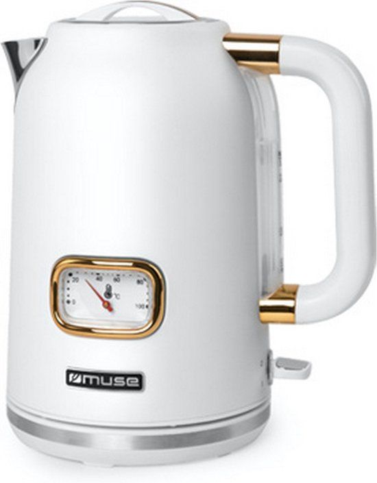 Muse MS-030W - Elektrische waterkoker - 1.7L - Wit/Messing