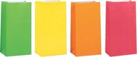 Neon Colored Paper Party Bags - Assorted Colors - 10 Pack