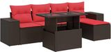 vidaXL Loungeset poly rattan acacia bruin