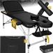 tectake® 3-zone-massagetafel - Draagvermogen tot 220 kg - Mobiele massagebank - Set met rolkussens - Aluminium frame - Behandelbank - Inclusief draagtas - Cosmetische stoel - In hoogte verstelbaar - Afmeting (LxBxH) 210 x 95 x 63 - 89 cm - Zwart