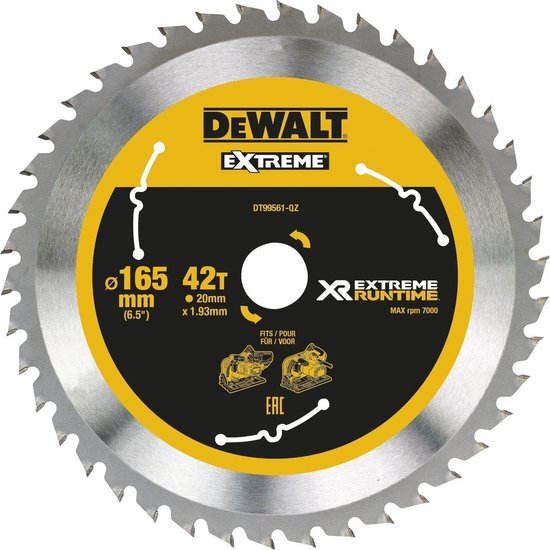 DeWalt Black & Decker De walt cirkelzaagbladen 165mm 20mm 42t csb (Prijs per stuk