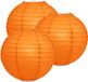 Merkloos 3 oranje lampionnen 25 cm