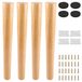 Inovra - Pieds de table en bois - 40 cm - Couleur chêne - Lot de 4 pièces