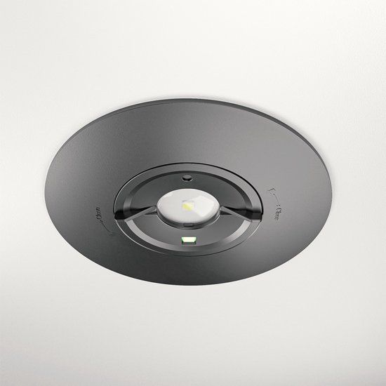 HOFTRONIC – LED inbouwspot noodverlichting zwart – 1,6W 330lm – Verwisselbare lens – 3 uur noodaccu – Autotest functie – IP20 – 6500K daylight white