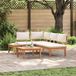 Maison Exclusive - Salon de jardin, 4 pièces, marron et crème