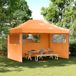 Prolenta Maison Exclusive Opvouwbare Partytent met Pop-up Systeem en 3 Zijpanelen, Oranje