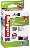 Edding Inktcartridge Combipack 18-545 Compatibel vervangt HP 302XL, F6U68AE, F6U67AE Zwart, Kleur