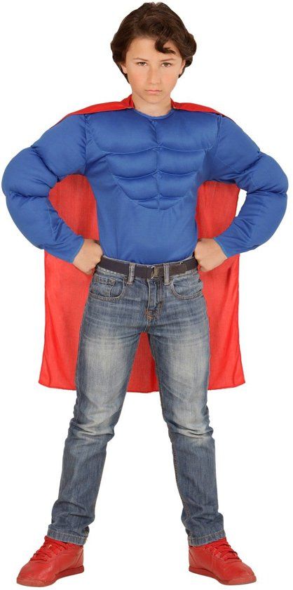 Widmann Superman Kostuum Held Super Power Jongen Maat 128 Carnaval kostuum Verkleedkleding