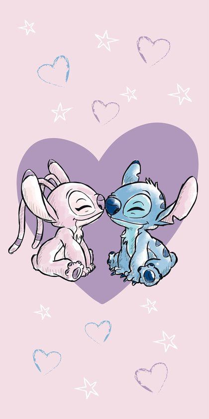4KidsOnly Disney Lilo & Stitch Strandlaken Love - 70 x 140 cm - Katoen