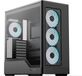 AEROCOOL D520A-BK V1 Midi-Tower ATX PC Case with 4x 120mm A-RGB Fans, Mesh Front Panel, Black, Tempered Glass Side Panel