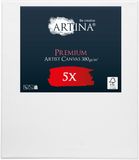 Artina Premium Set van 5 Schildersdoeken 50x70 cm - FSC® Schildersdoek 5 Stuks - Canvas Dubbel Geprimed Spieraam Wit