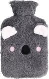 Home & Styling Warmwaterkruik Animals - koala - 1.75 Liter - pluche diertje - met hoes - kruik voor in bed en bank