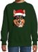 Bellatio Decorations Kersttrui / sweater honden - kinderen - Duitse Herdershond - groen - kerstmuts - Kerstmis 152/164