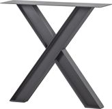WOOOD Tablo Industrial X-poot tafelpoot - Metaal - Zwart - 72x79x10 cm