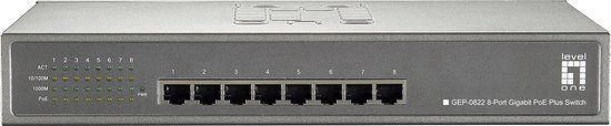 LevelOne GEP-0822 netwerk switch Gigabit Ethernet (10/100/1000) Power over Ethernet (PoE) Grijs
