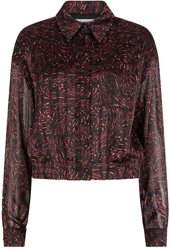 Lofty Manner Blouse Astrid Swirl Print - Black - Size L