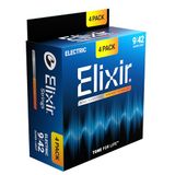 Elixir Strings Elektrische Gitaarsnaren Vernikkeld met NANOWEB Technologie, Super Light (.009-.042) - Amazon Exclusive 4 Pack