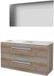 Basic Line Ultimate 46 Badkamermeubelset - 120 x 46 cm - Met Grepen - 2 Lades - Acryl Wastafel - Zonder Kraangat - Spiegel met Indirecte LED Verlichting - Scotch Oak