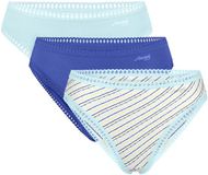 Sloggi Women GO Crush High leg (3-pack) - dames slip - lichtblauw - kobaltblauw en blauw - wit en geel gestreept