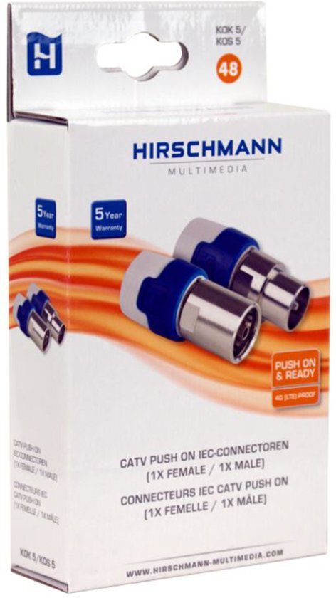 hirschmann Set coax-pluggen recht KOS5/KOK5 SHOP