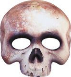 Widmann - Spook & Skelet Kostuum - Halloween Halfmask Kinloos Schedelmasker - Wit / Beige
