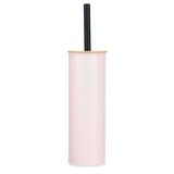 Berilo Alicante Toiletborstel in houder - lichtroze - wc-borstel - RVS met bamboe - 38 cm