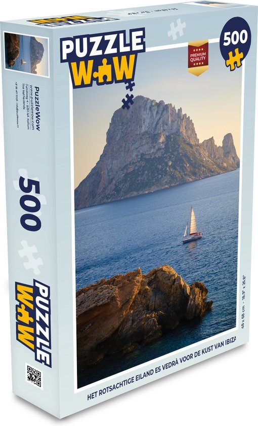 MuchoWow Puzzel Het rotsachtige eiland Es Vedrà voor de kust van Ibiza - Legpuzzel - Puzzel 500 stukjes