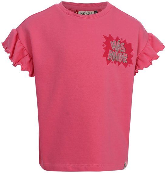 LOOXS Little 2612-7332-233 Meisjes T-shirt - Maat 122 - Roze