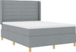 vidaXL Boxspringbed met hoofdeinde Lichtgrijs 160 x 200 cm Stof