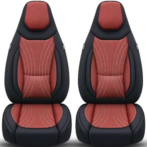 Bremer Sitzbezüge GmbH Premium Camper stoelhoezen voor Dethleffs C2 in Schwarz/Weinrot (2 losse stoelen)