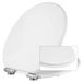 Abattant de toilette en MDF - Fermeture douce automatique - Surface antibactérienne - Avant ouvert - 43,8 x 37,8 cm - Blanc