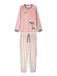 Gisela Pyjama donkergrijs / pastelroze / zwart / offwhite